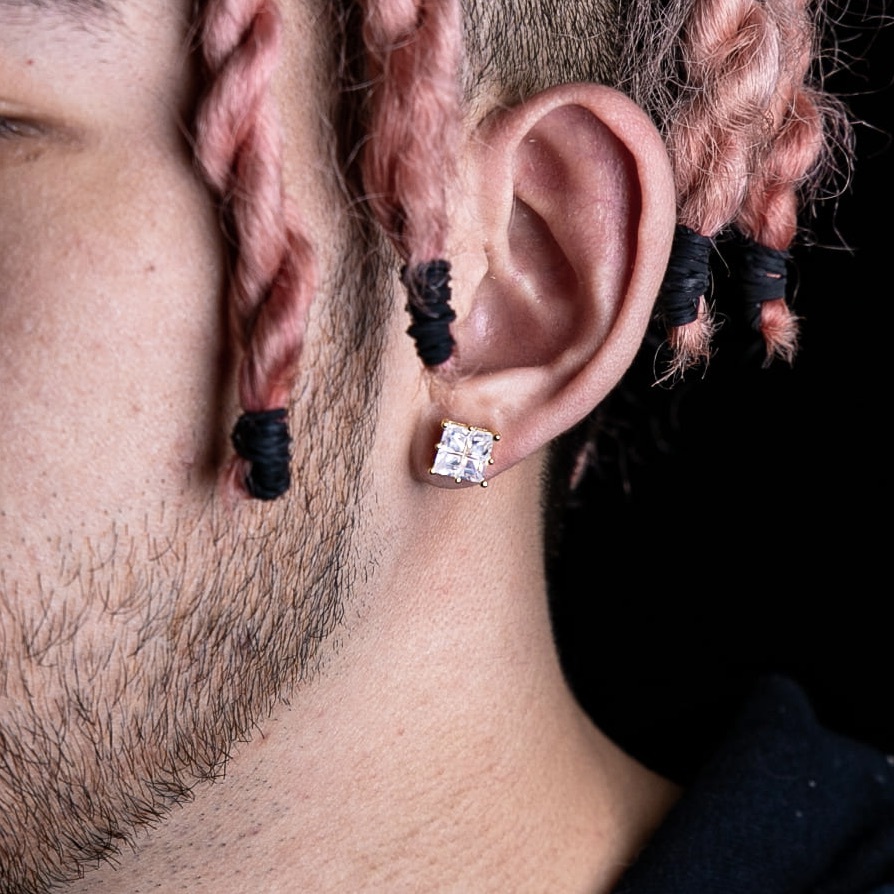 公主方切割鑽耳釘