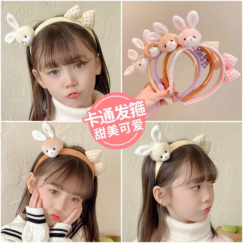 Cute Plaid Bow Bunny Hairband