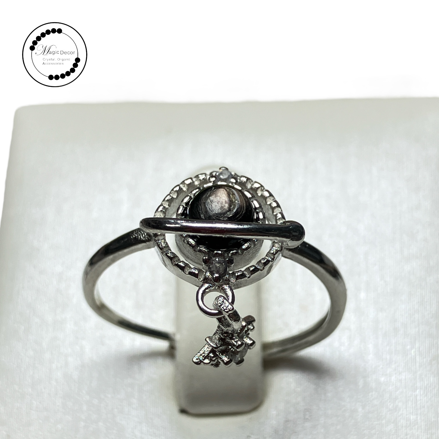 260411 - C16 金運石星球款半銀開口戒指