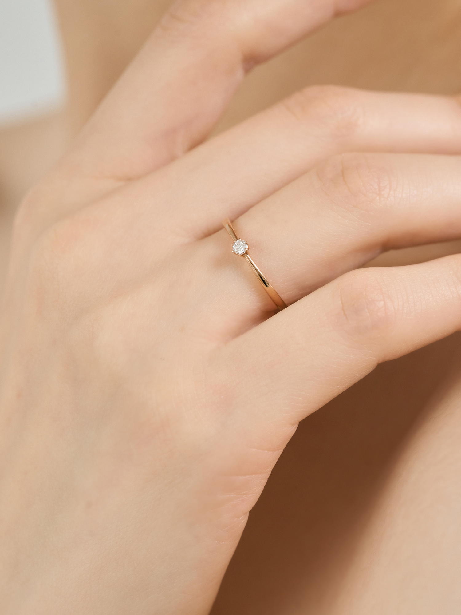 AURA 18K鑽石柔光戒指