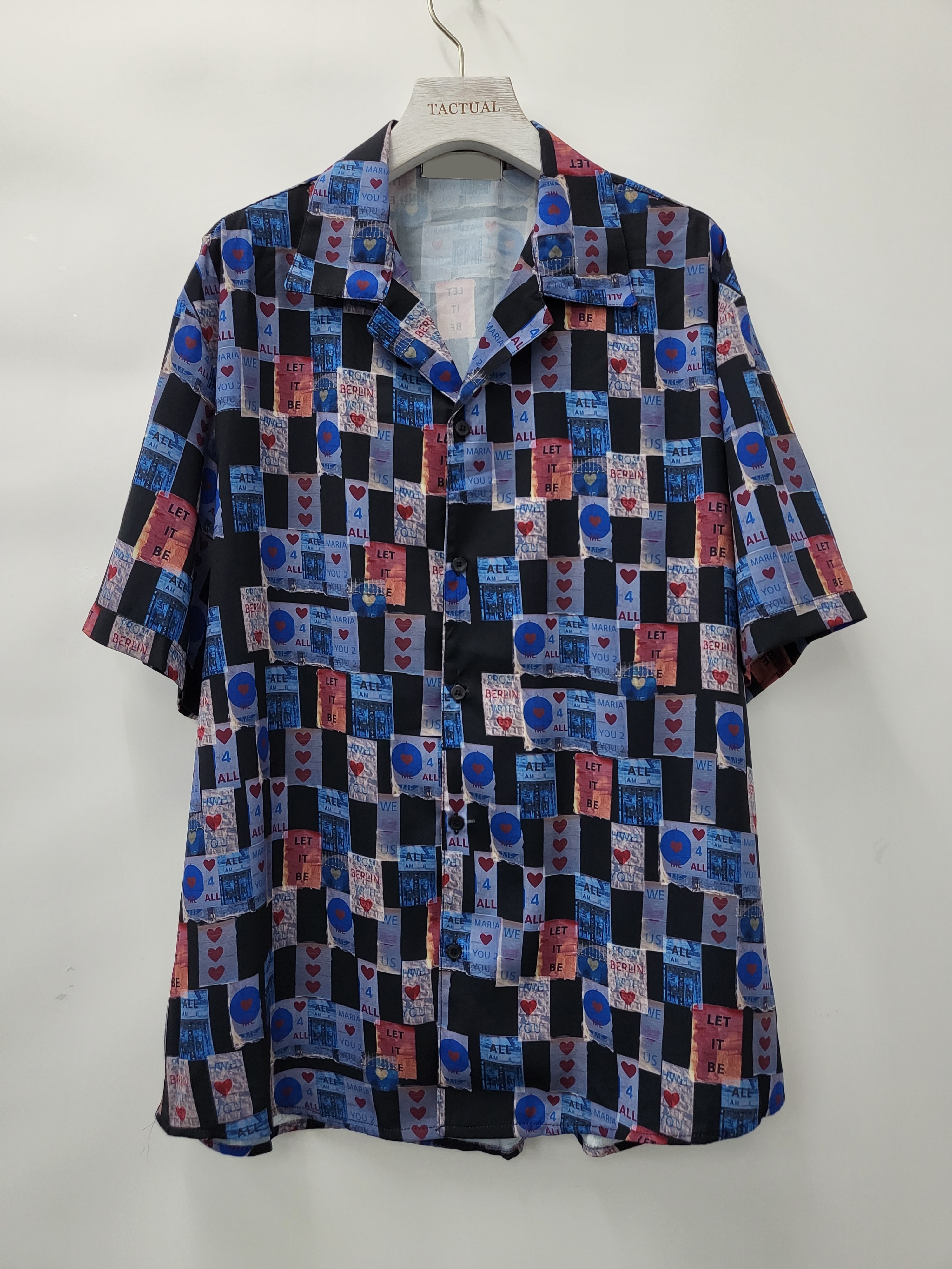 心心格仔短袖恤衫 S2105