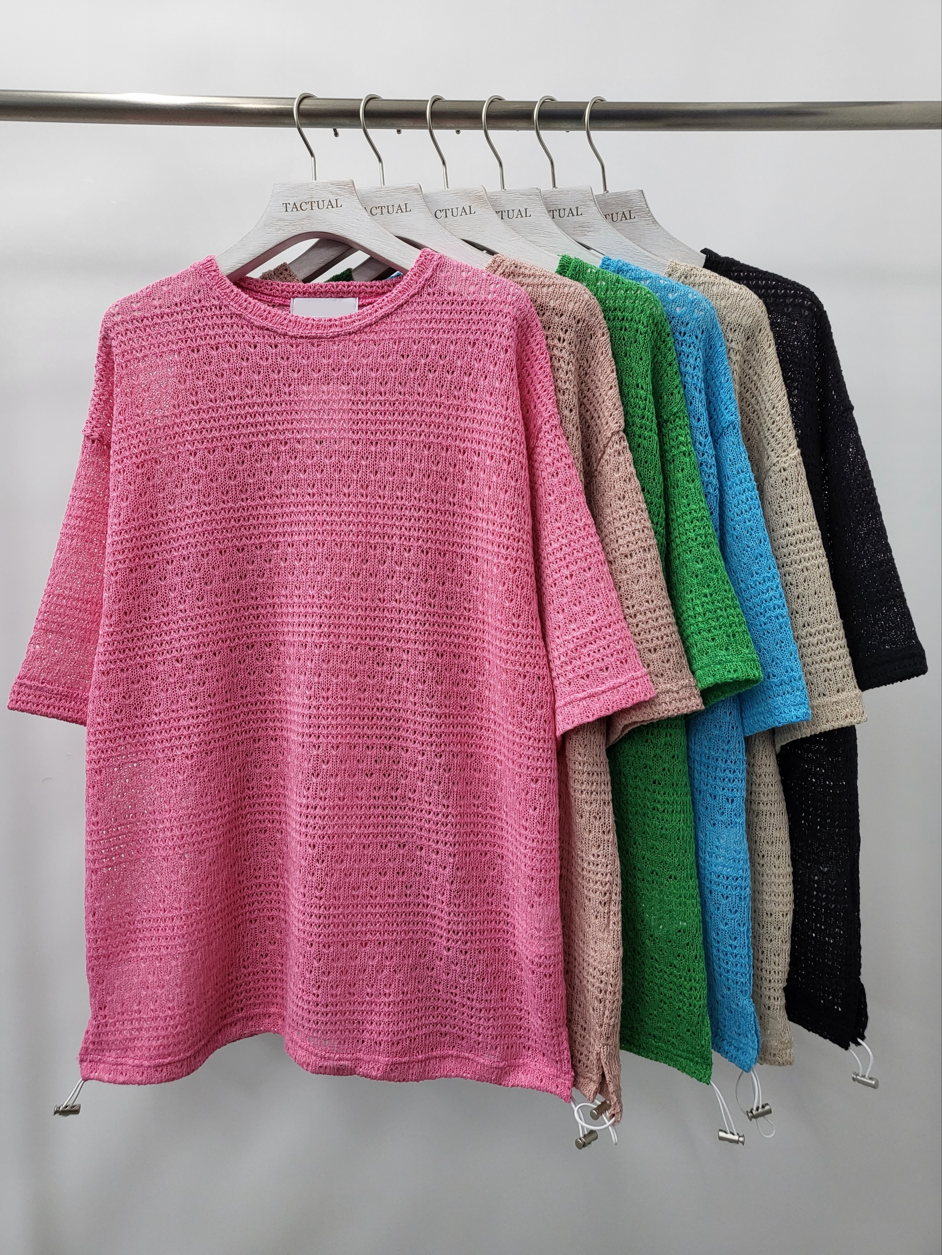 淨色暗紋短袖線Tee T5080