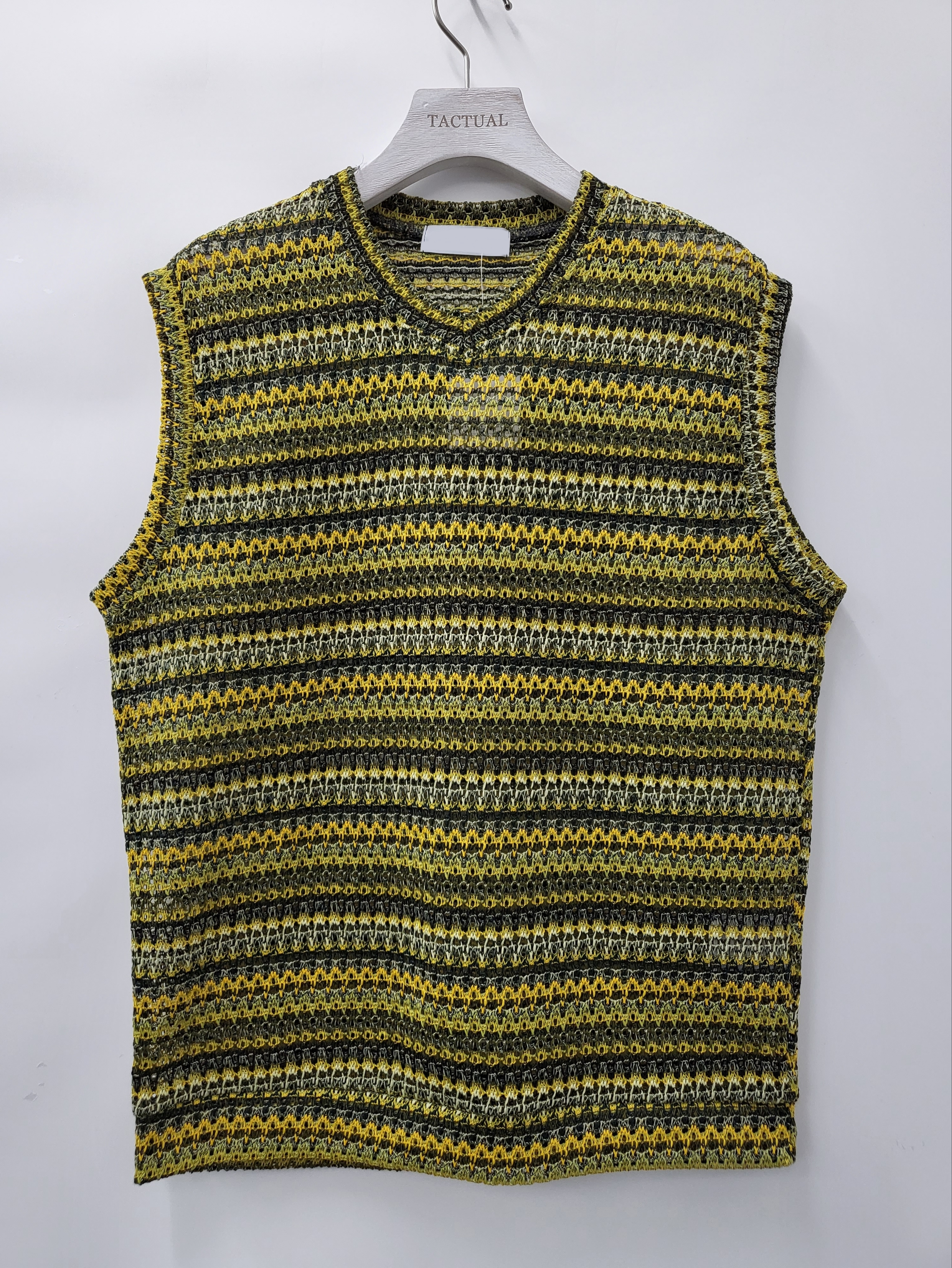 V領橫紋背心 V967