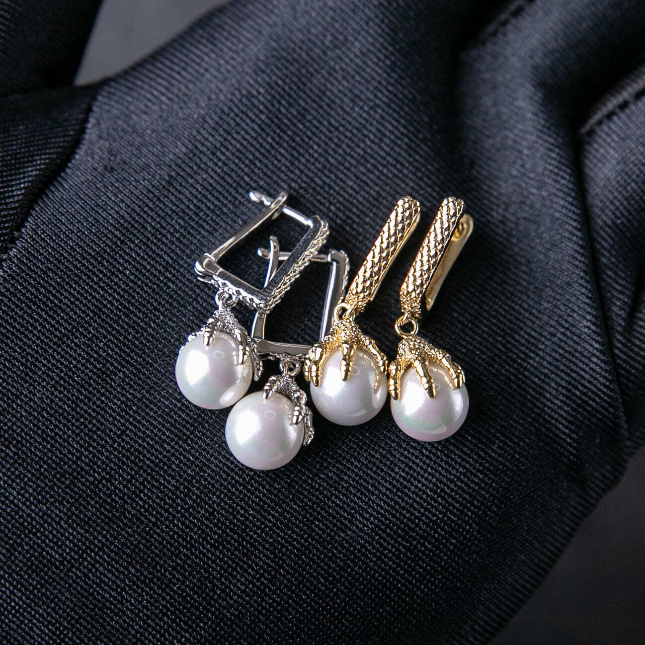 龍爪珍珠耳環