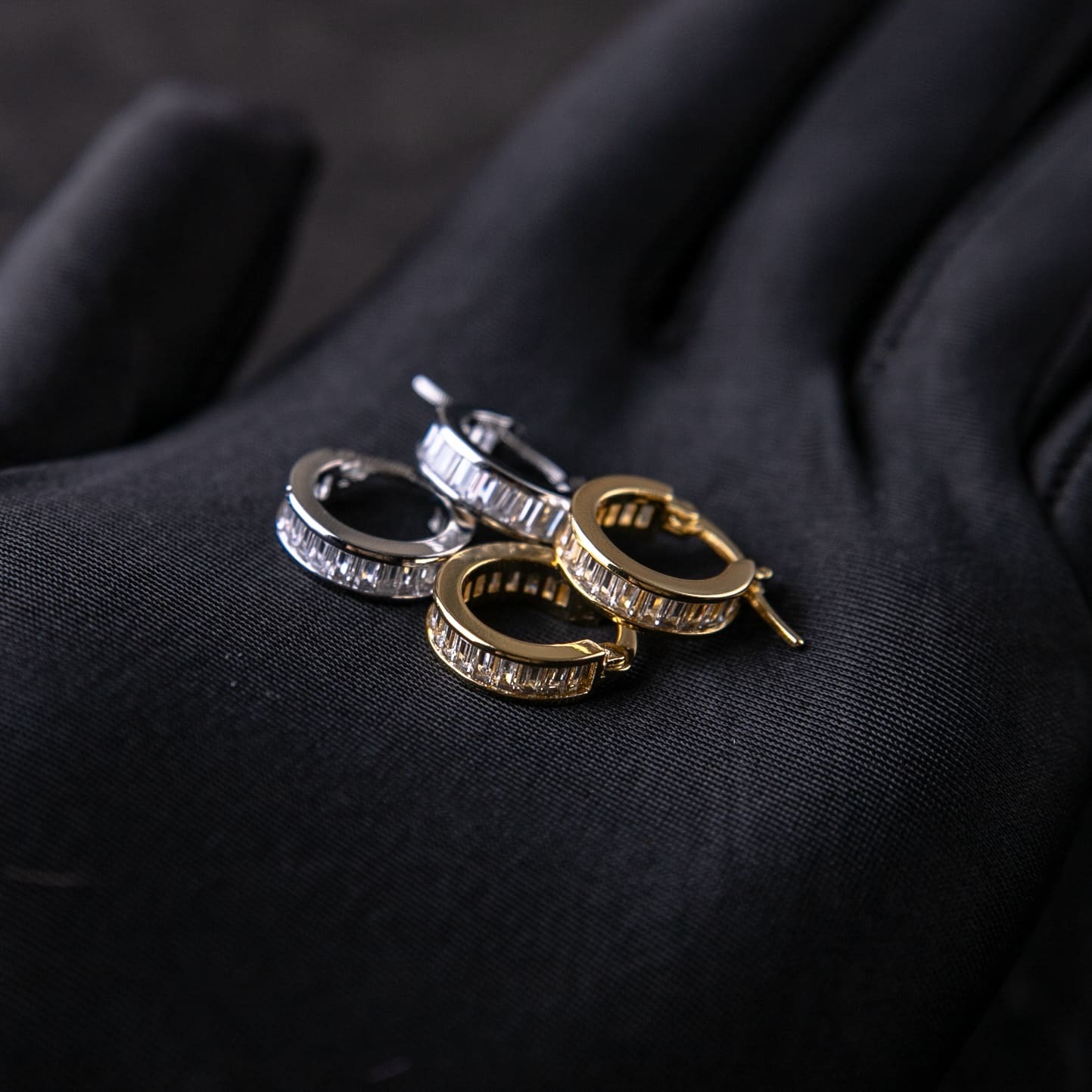 T方切割圈式耳環