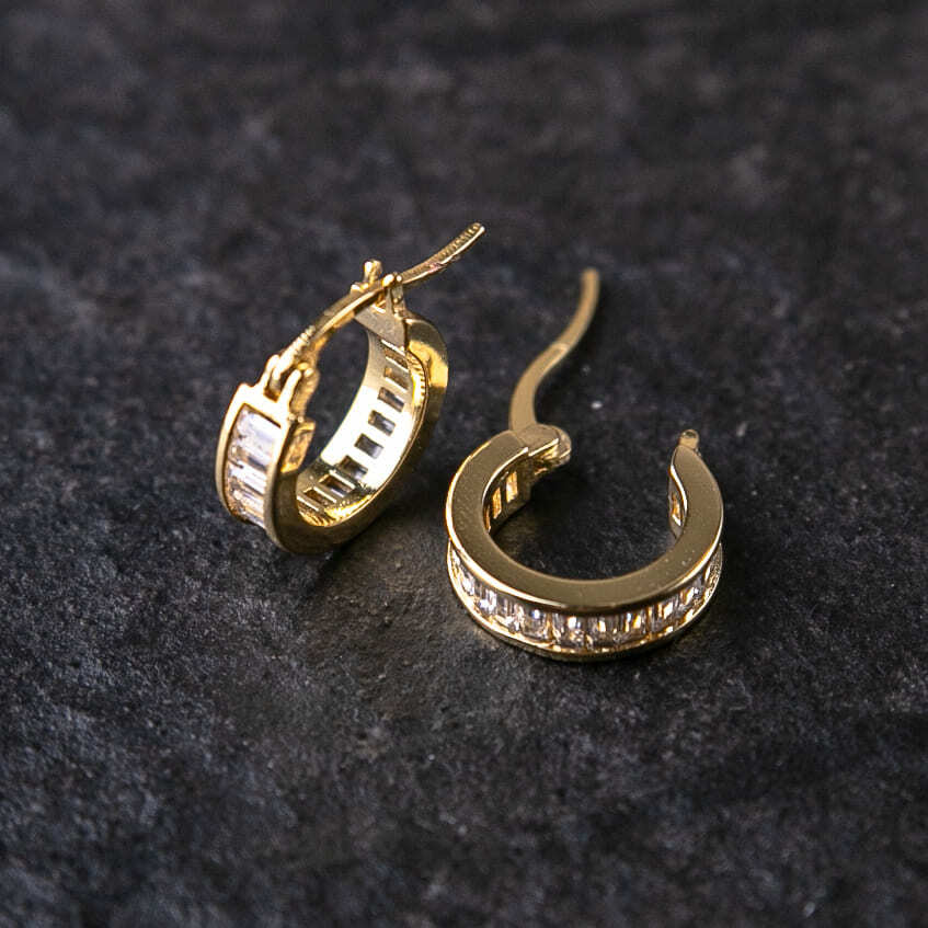 T方切割圈式耳環