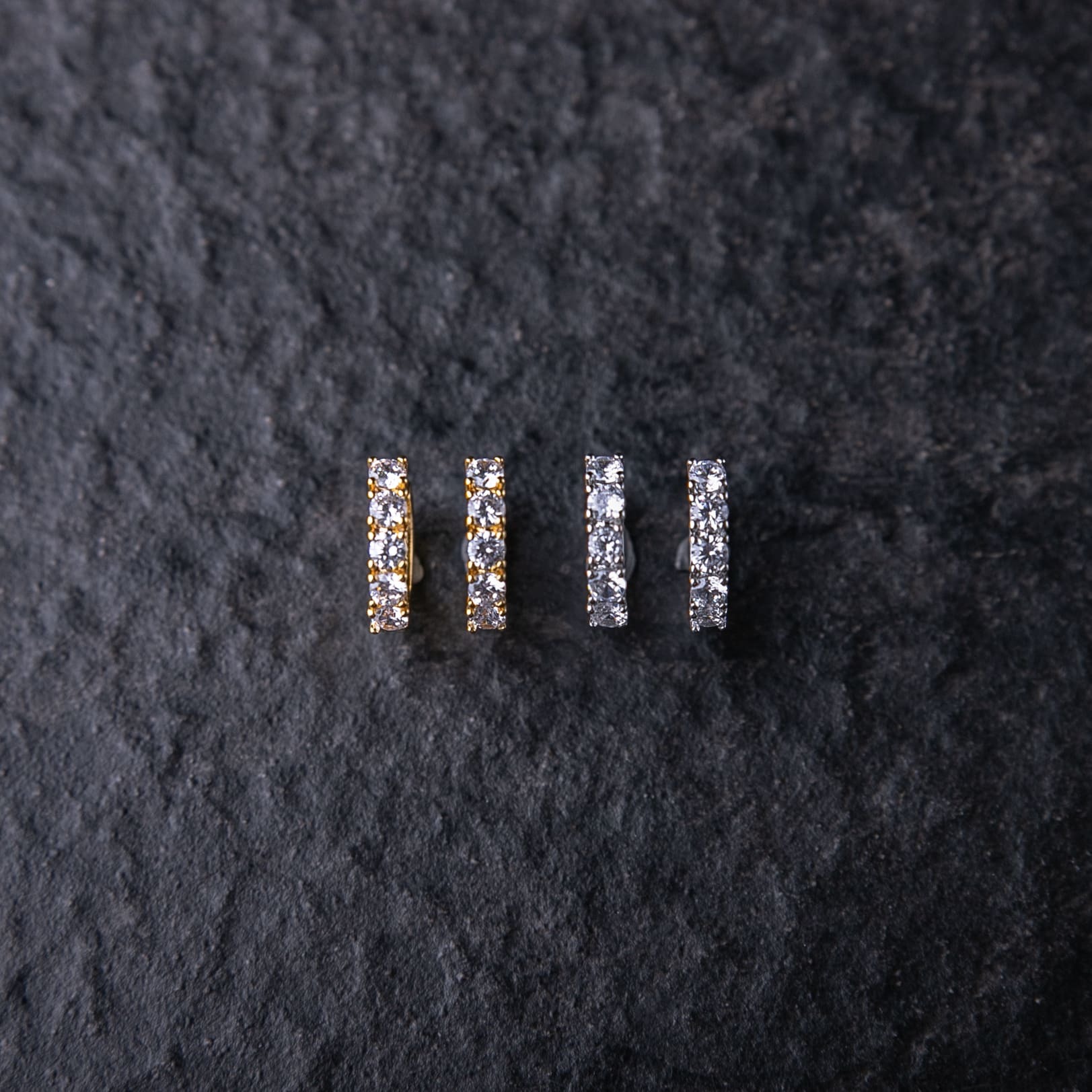 單排鑽圈式耳環