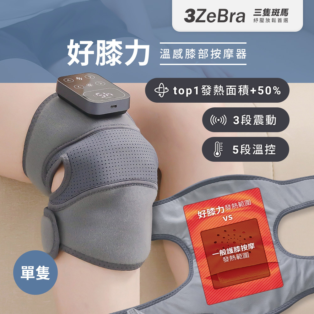 【3Zebra】好膝力｜溫感膝部按摩器
