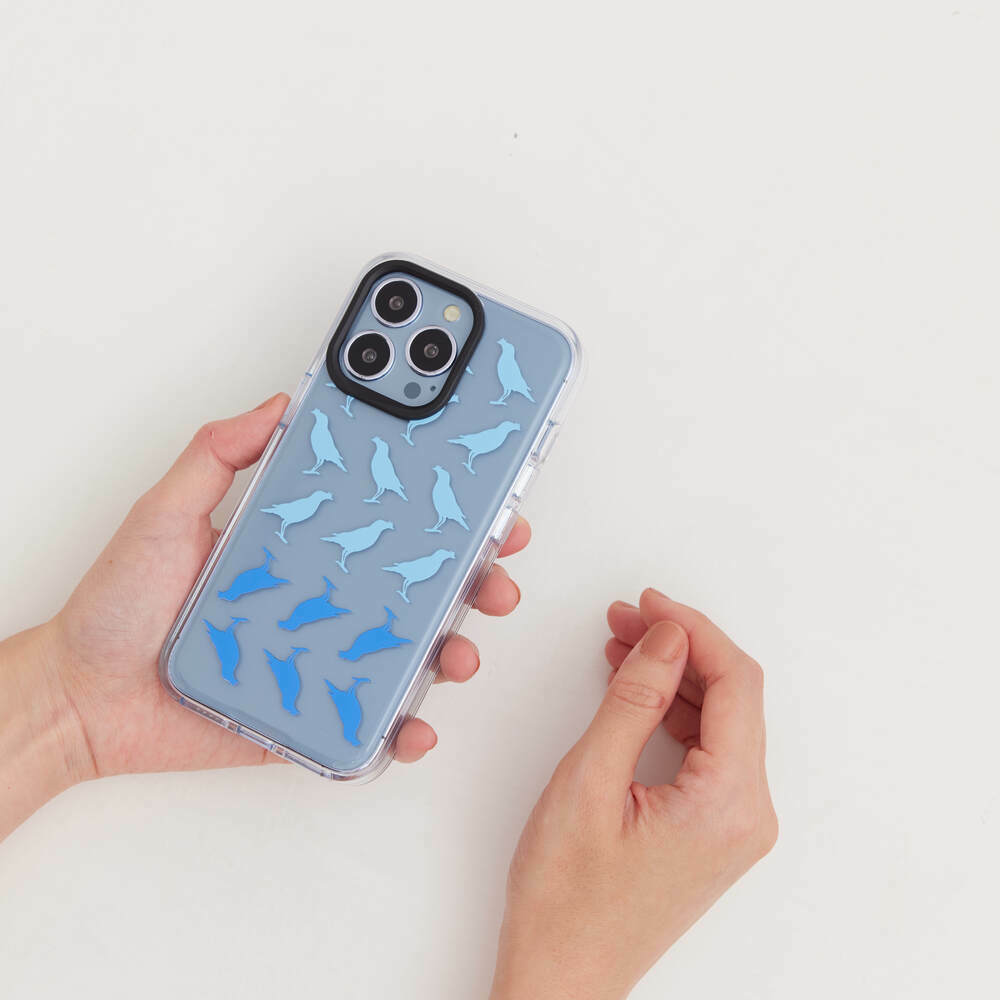 Clear iPhone/Crested Myna No.5/Blue
