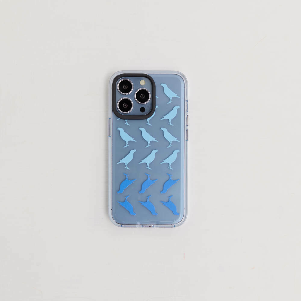 Clear iPhone/Crested Myna No.5/Blue
