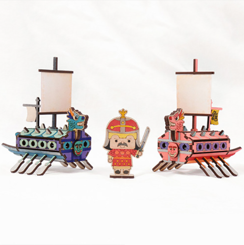 DIY手工彩繪木製拼裝帆船材料包 B8008