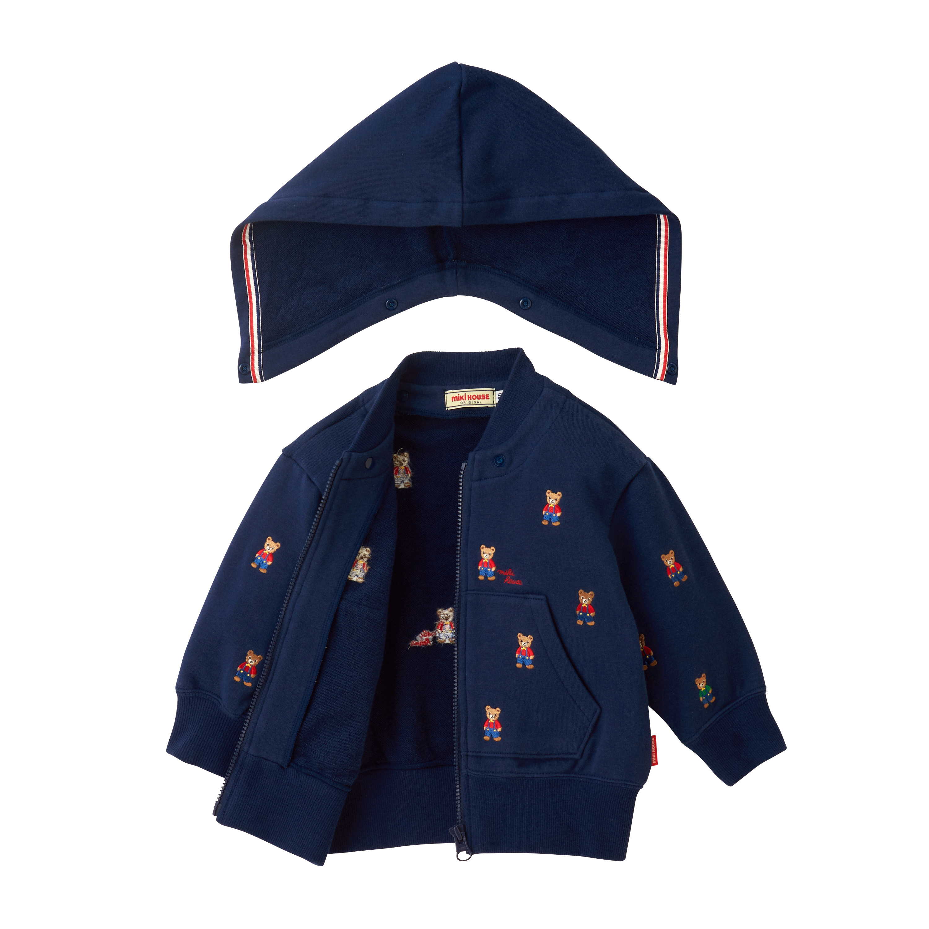 刺綉熊全圖案連帽外套