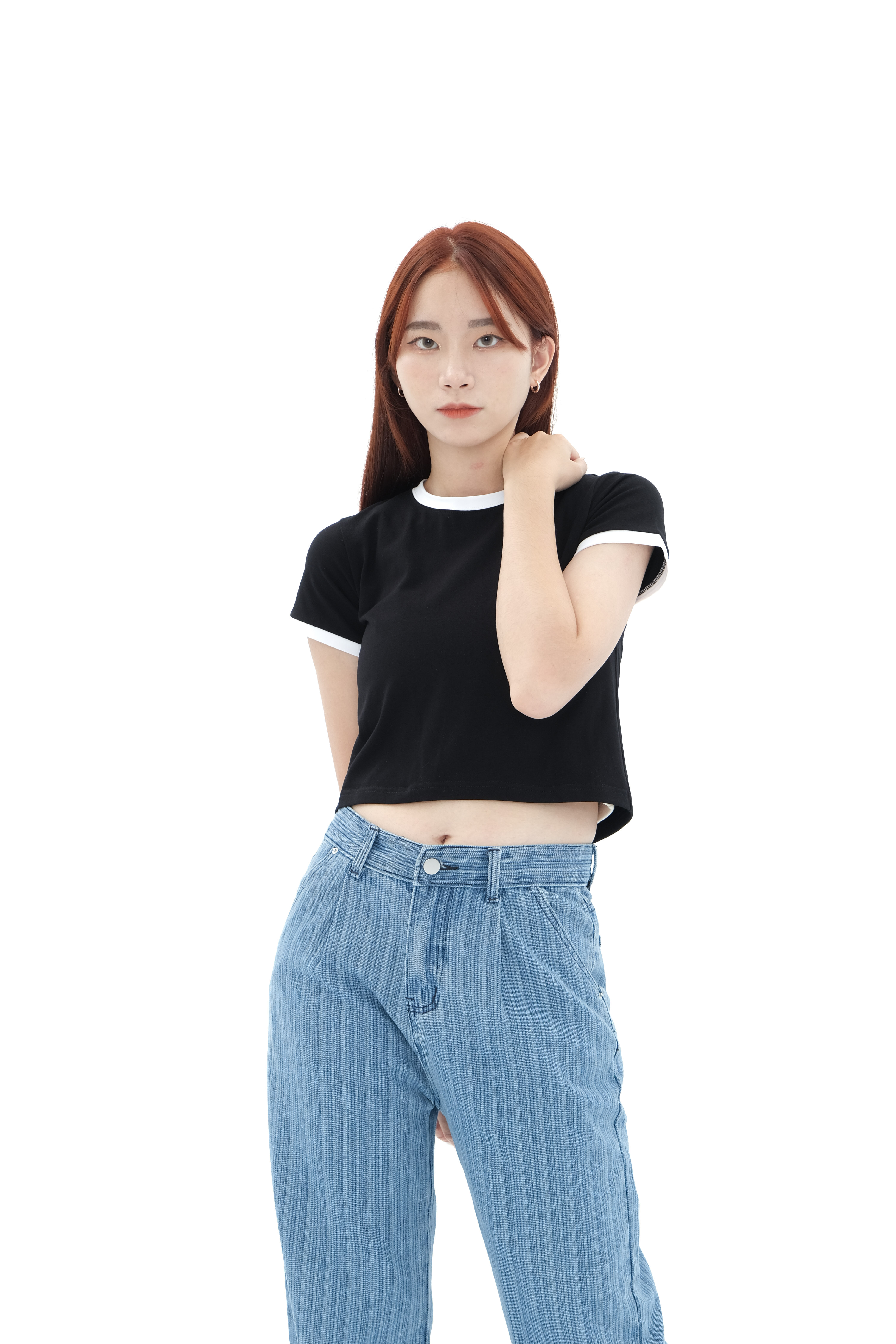 SIMON MADE GC-010 定番 韓式 Y2K 辣妹 彈力 短版 短T