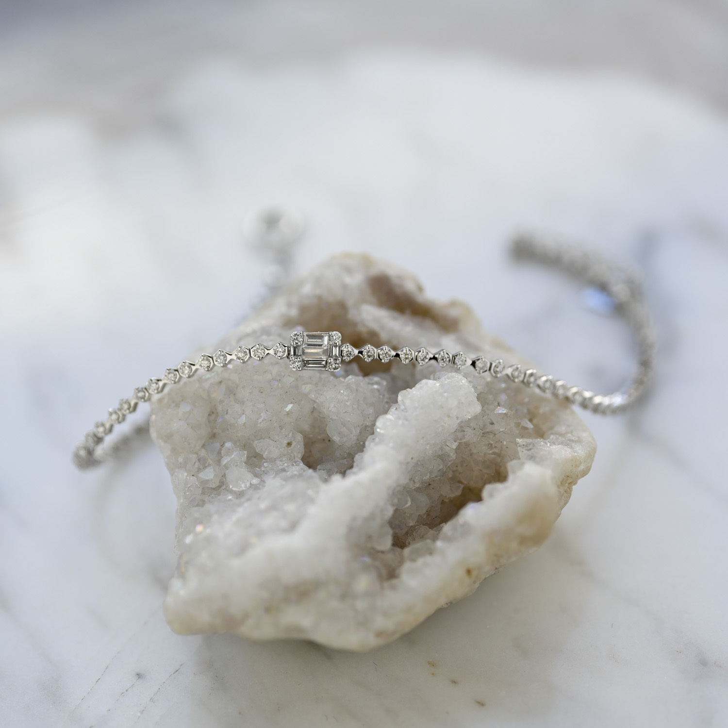 18K Mini Junquillo Diamond Tennis Bracelet