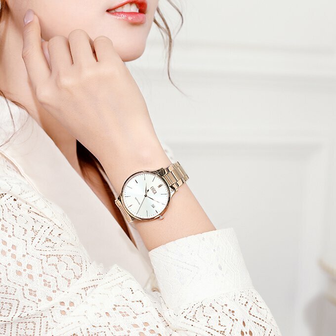 情人節禮物手錶推薦-ERICA凝光系列三針不鏽鋼藍寶石鋼帶錶-玫瑰金色(型號ER-20-GW)