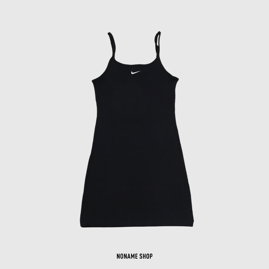 NIKE THIN SHOULDER DRESS 羅紋 合身 貼身 可調式 短洋裝 連身裙 黑 (女款)