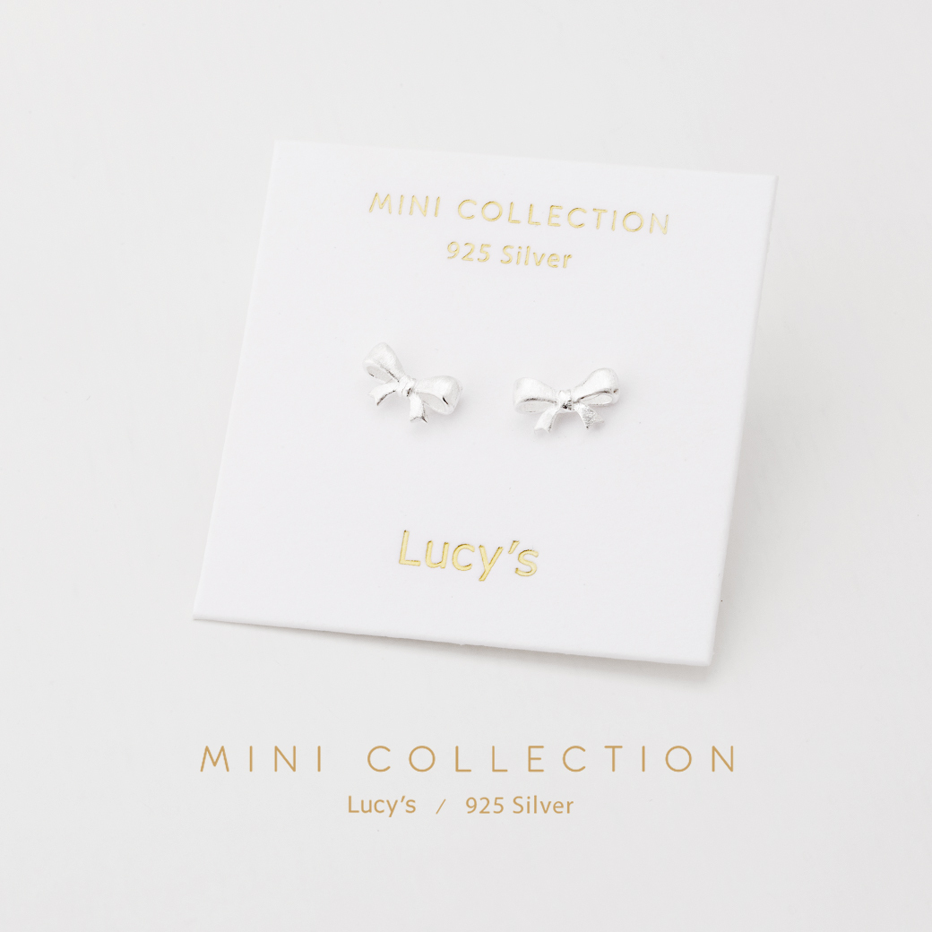 925純銀〔輕銀系列〕霧面蝴蝶結 耳環 (108326)