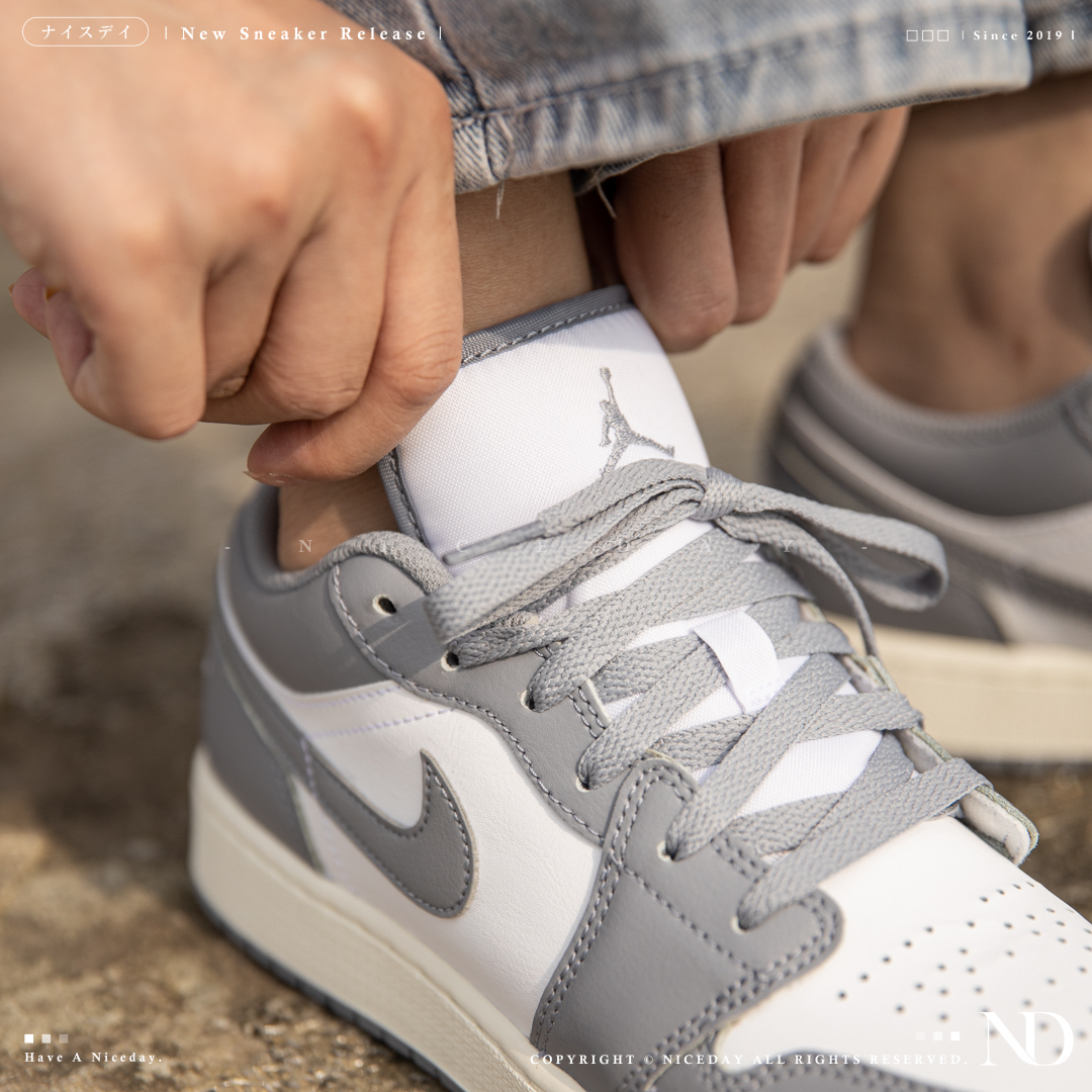 NICEDAY 現貨 Air Jordan 1 Low 復古奶油灰 灰白  奶油底 男女尺寸 553560-053 553558-053