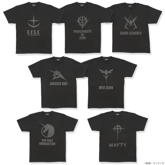 Pbandai 預訂2023/9月 ガンダムシリーズ BLACKシリーズ マーク Tee（全7種）