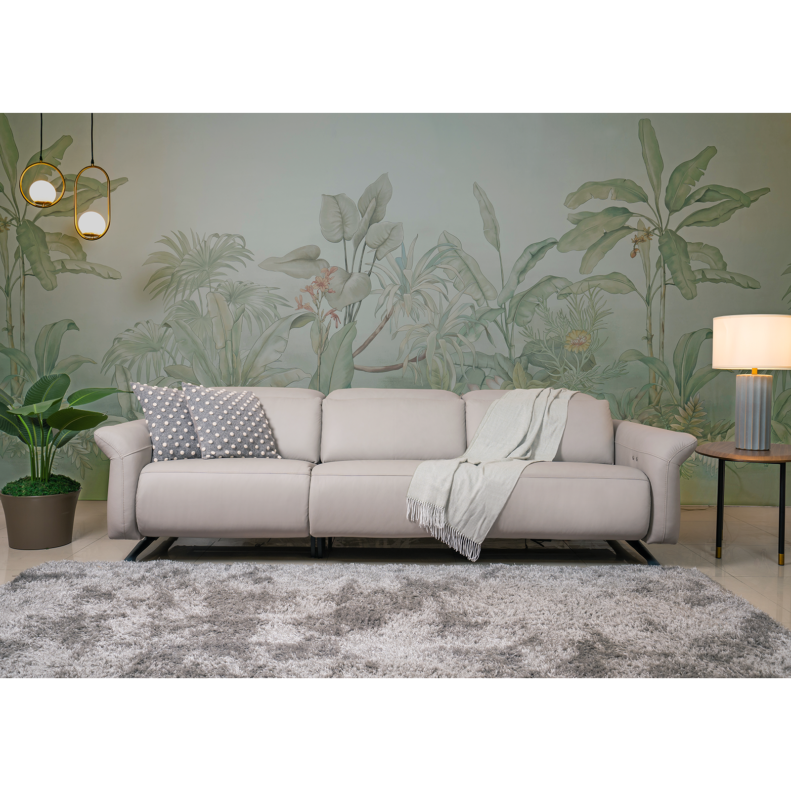 Viso 牛皮電動沙發 - 雲彩灰〔SF9517B〕