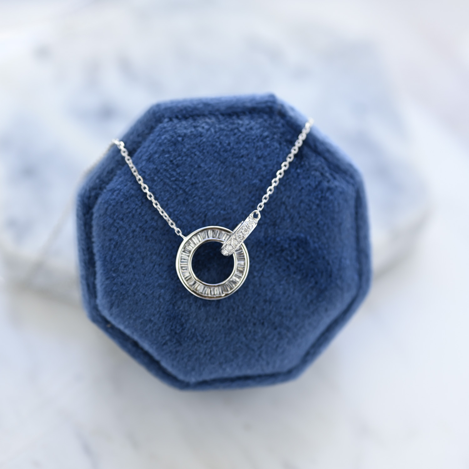 18K Interlock Diamond Necklace