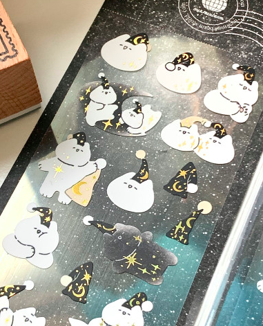 Mewmewbeam | 魔法黑帽貓 貼紙 (0154)