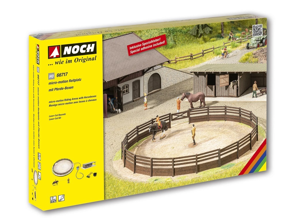 Noch 66717 HO Scale micro-motion Riding Arena with Horseboxes