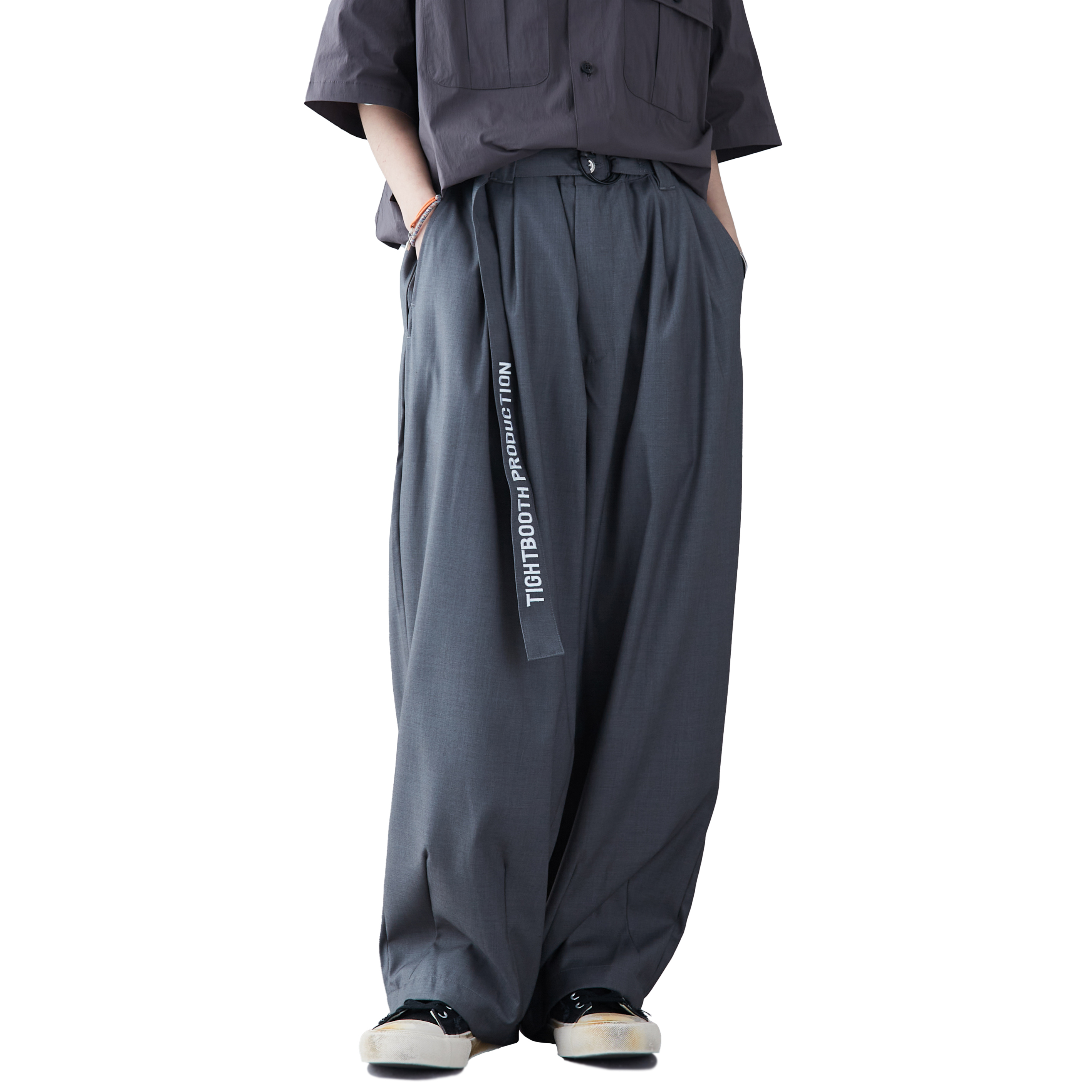 TIGHTBOOTH - Baggy Slacks - Gray