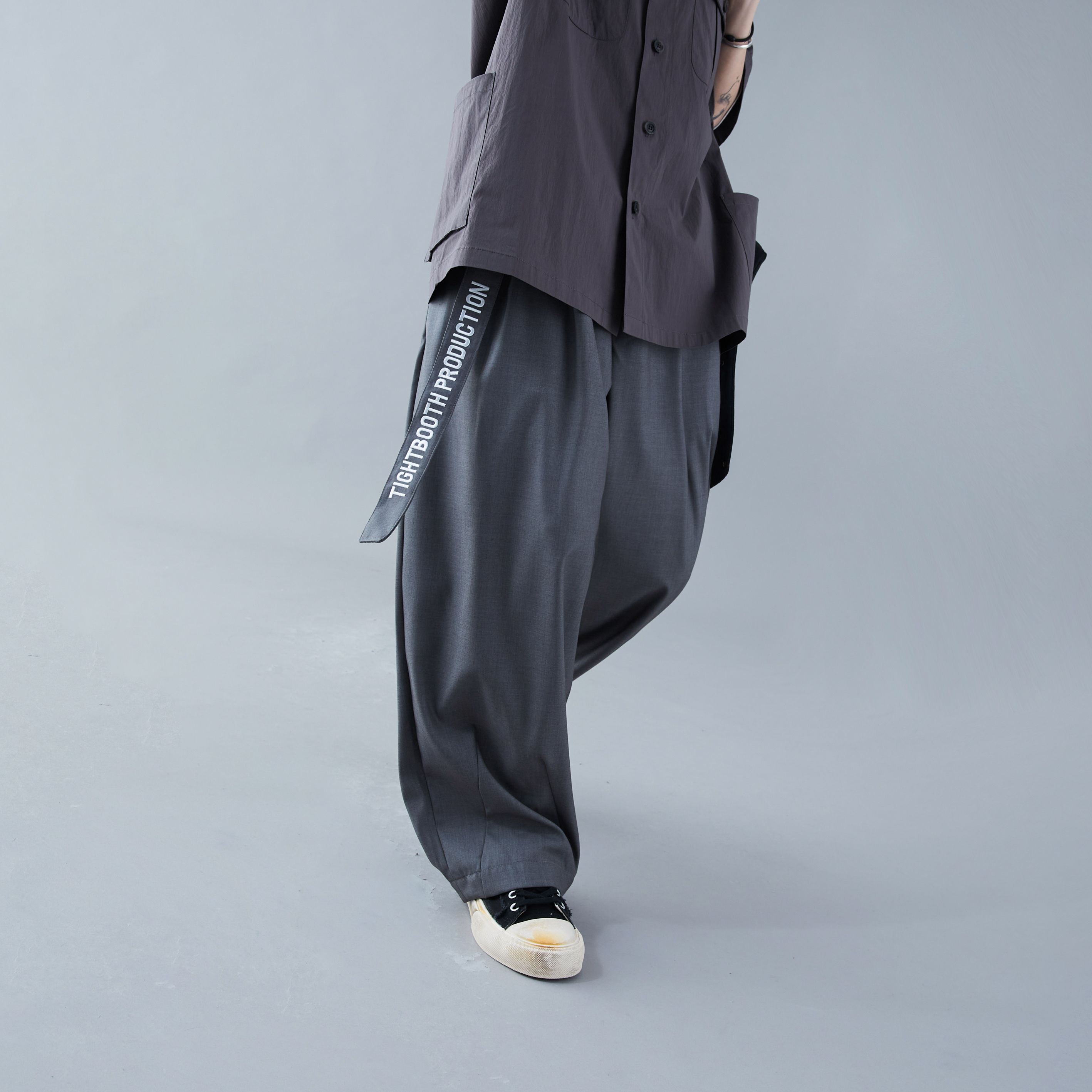 TIGHTBOOTH - Baggy Slacks - Gray