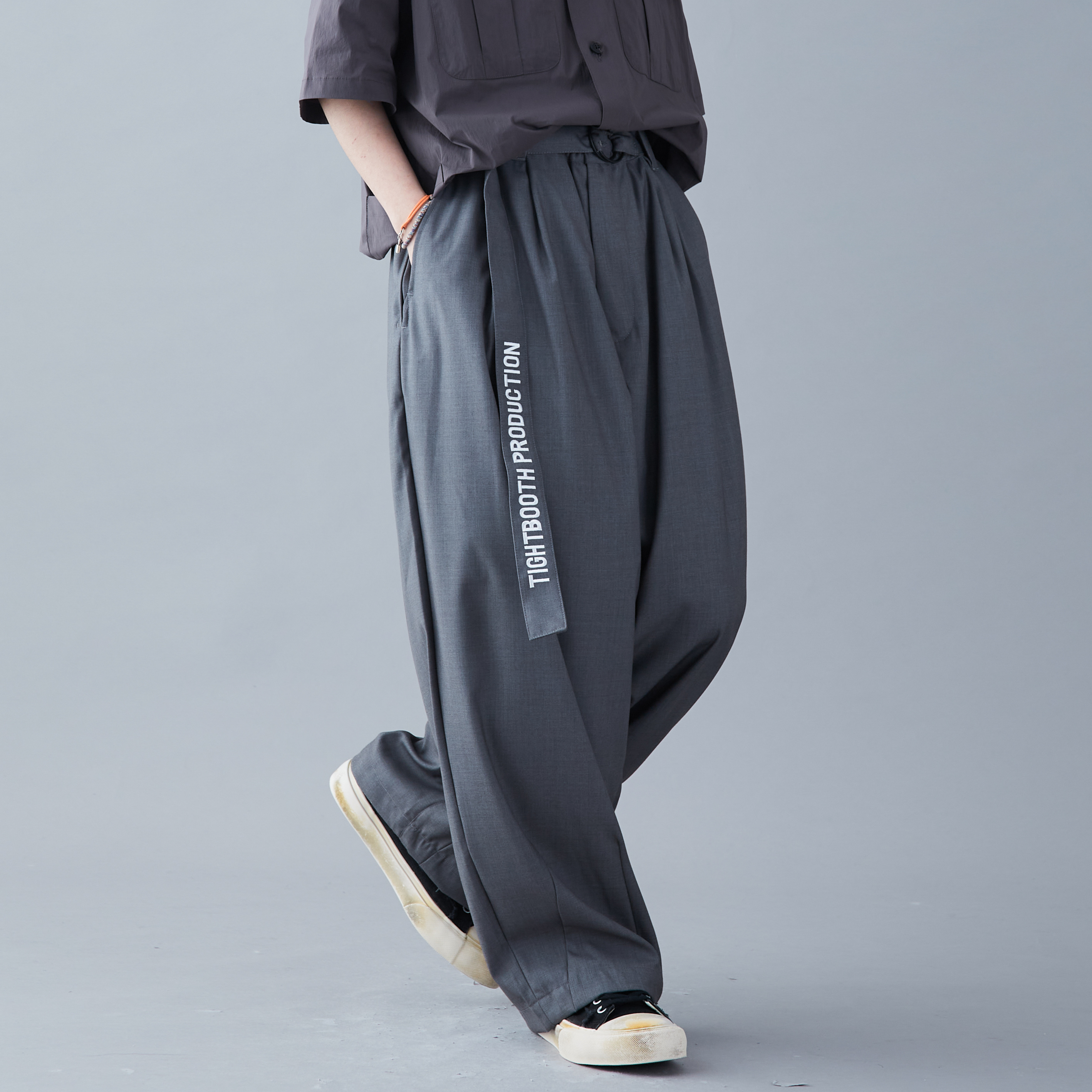 TIGHTBOOTH - Baggy Slacks - Gray