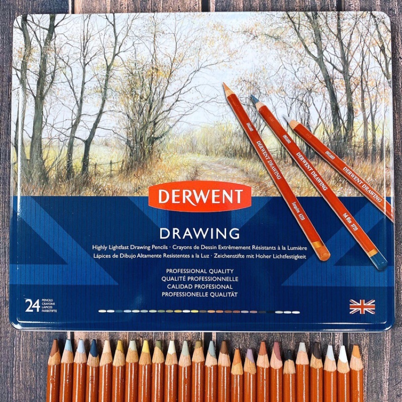 德爾文 Derwent 大地色 碳精色鉛筆 盒裝