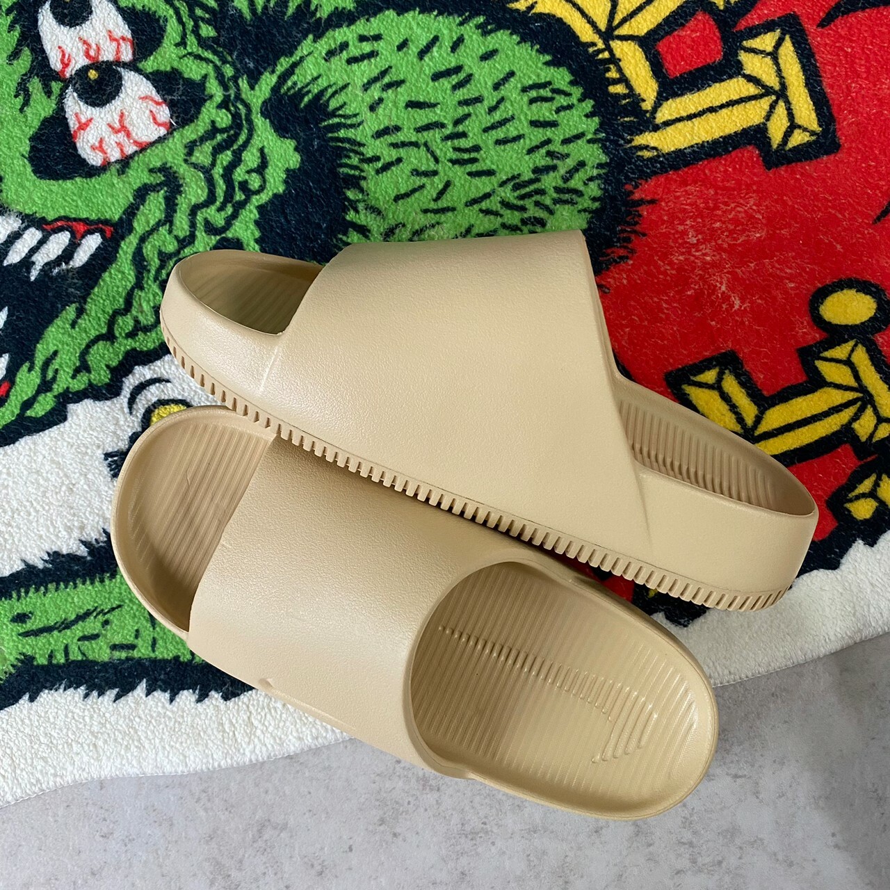 Nike Calm Slide 男女款 防水緩震麵包拖鞋 奶油黃 DX4816-200