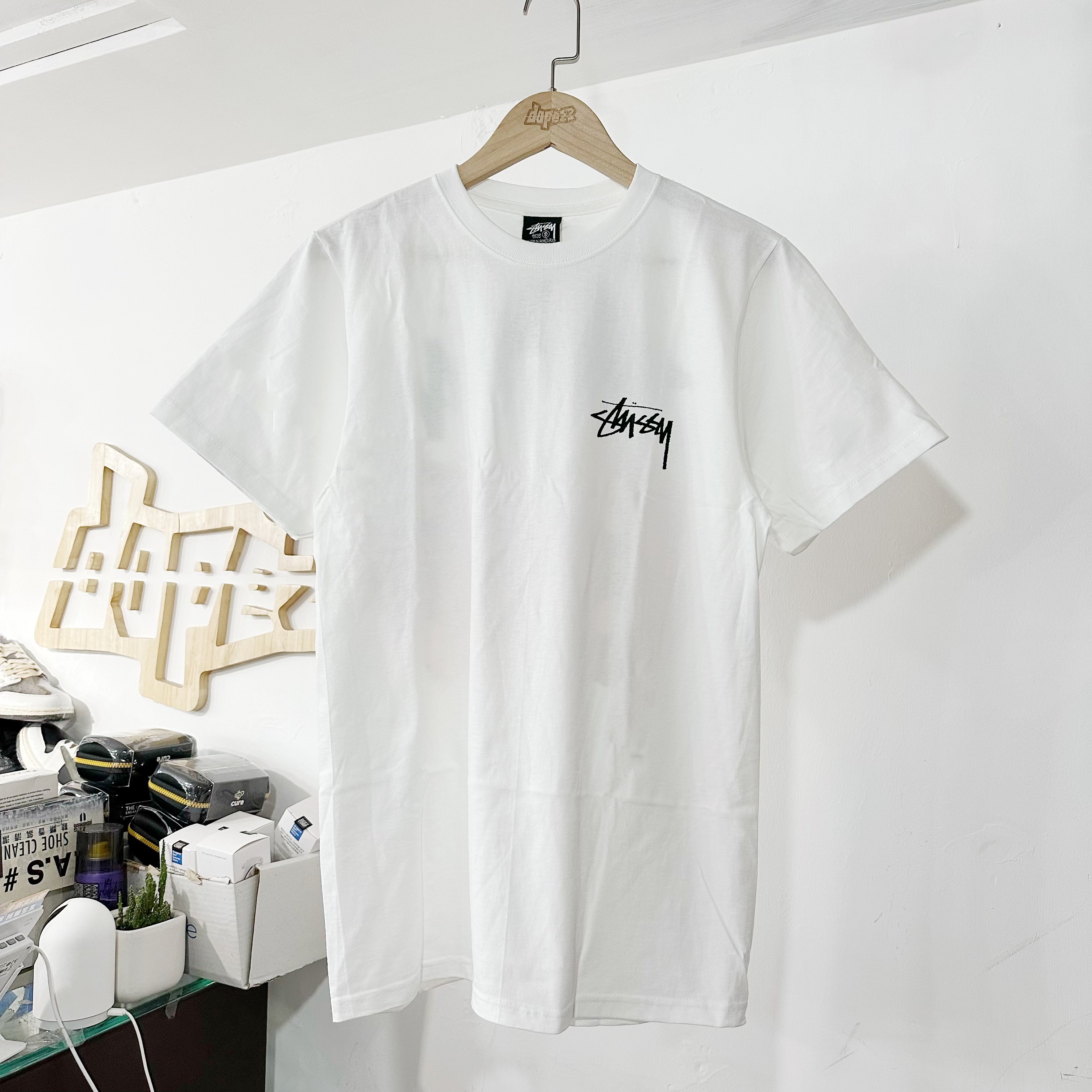 STUSSY DICED OUT TEE - WHITE