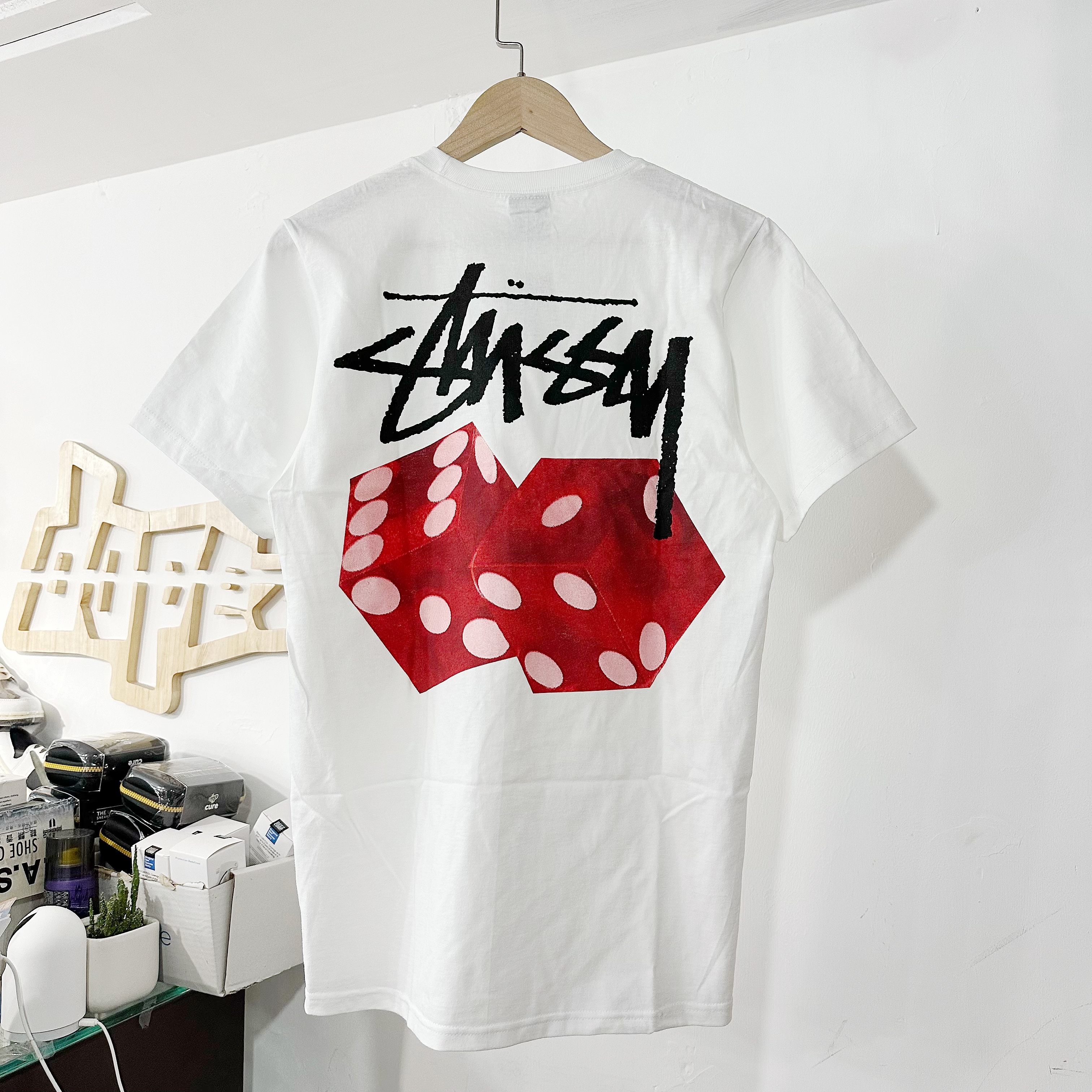 STUSSY DICED OUT TEE - WHITE