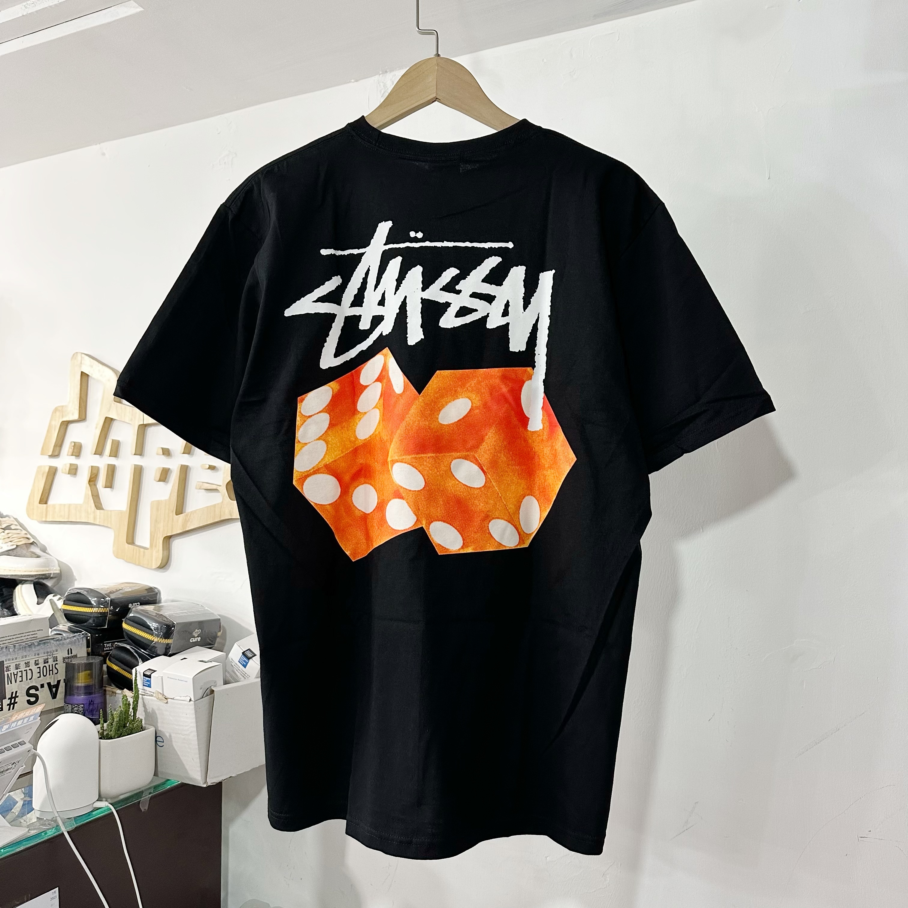 STUSSY DICED OUT TEE - BLACK