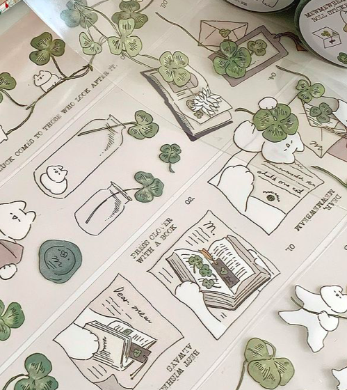 Mewmewbeam | 幸運草貓貓 PET膠帶