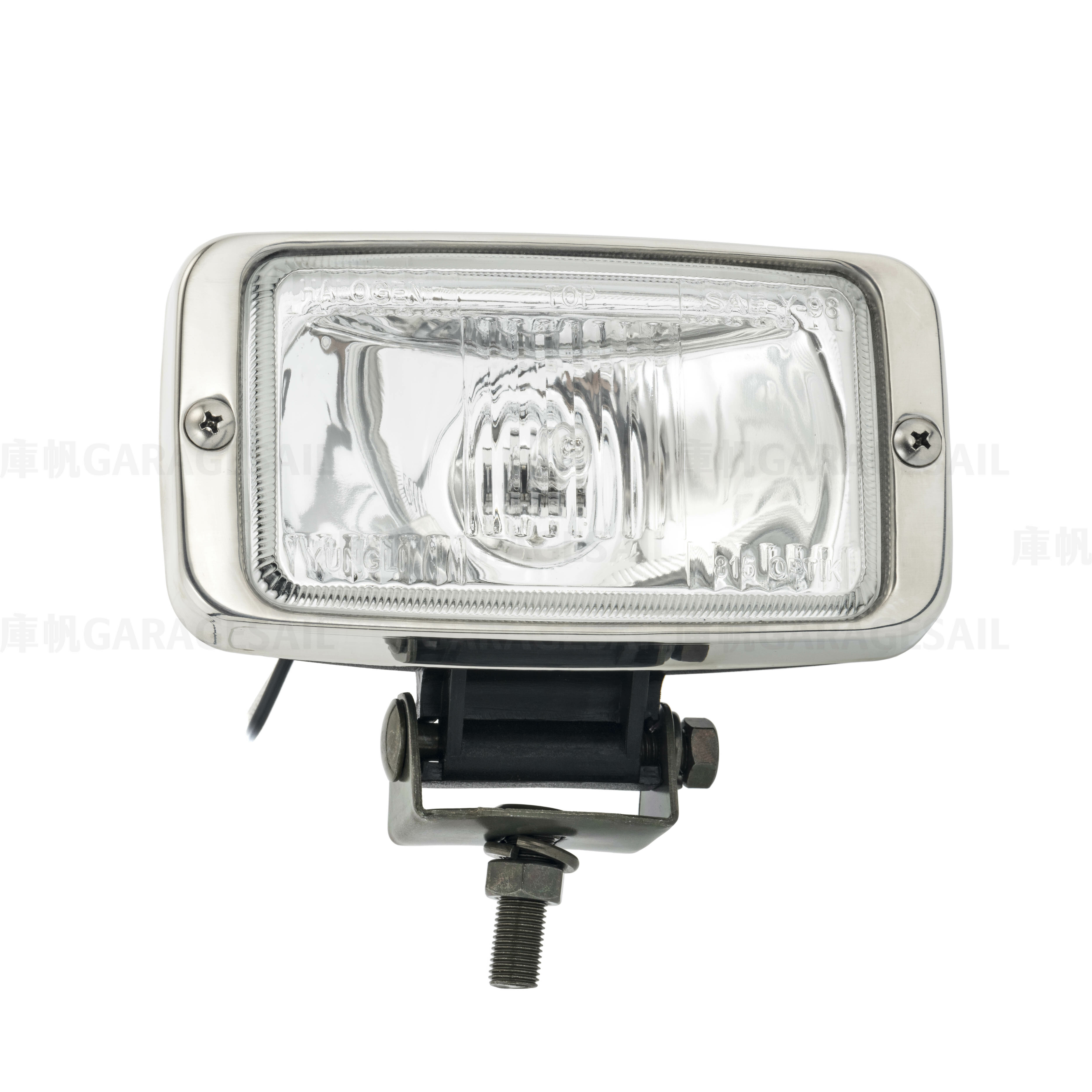 膠殼長方 下鎖式 大燈 黑銀