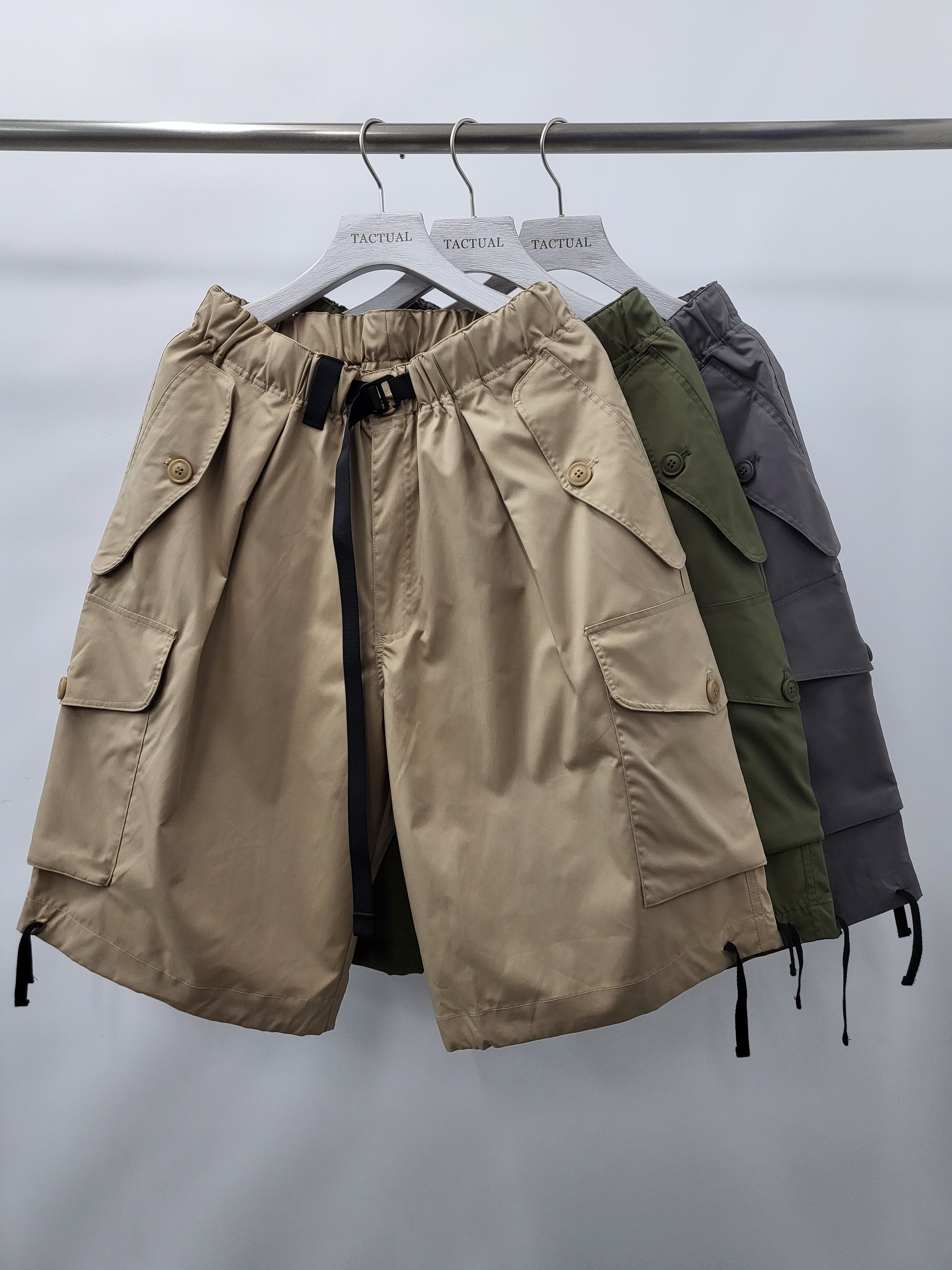 淨色索帶工裝短褲 P2501