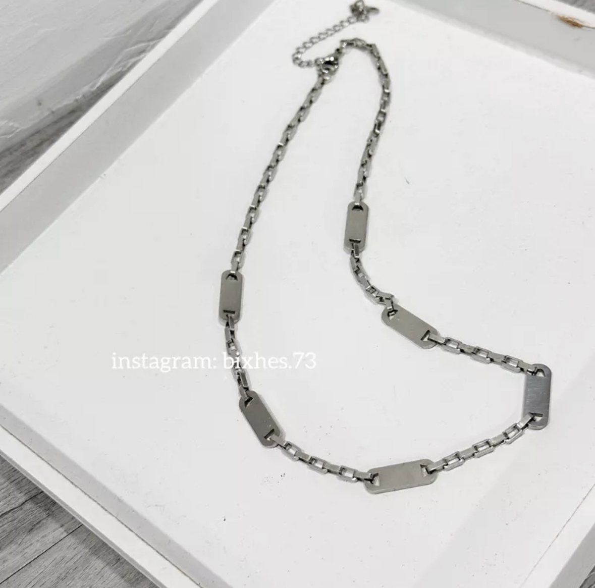 雙孔鐵片短項鍊(K00011)