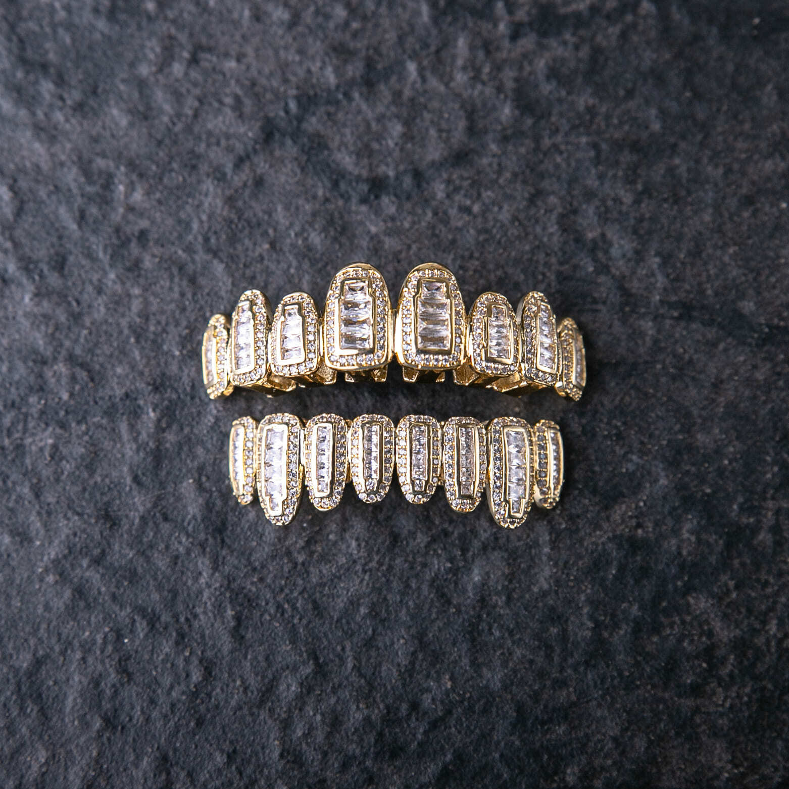 T方混鑲滿鑲牙套/金色