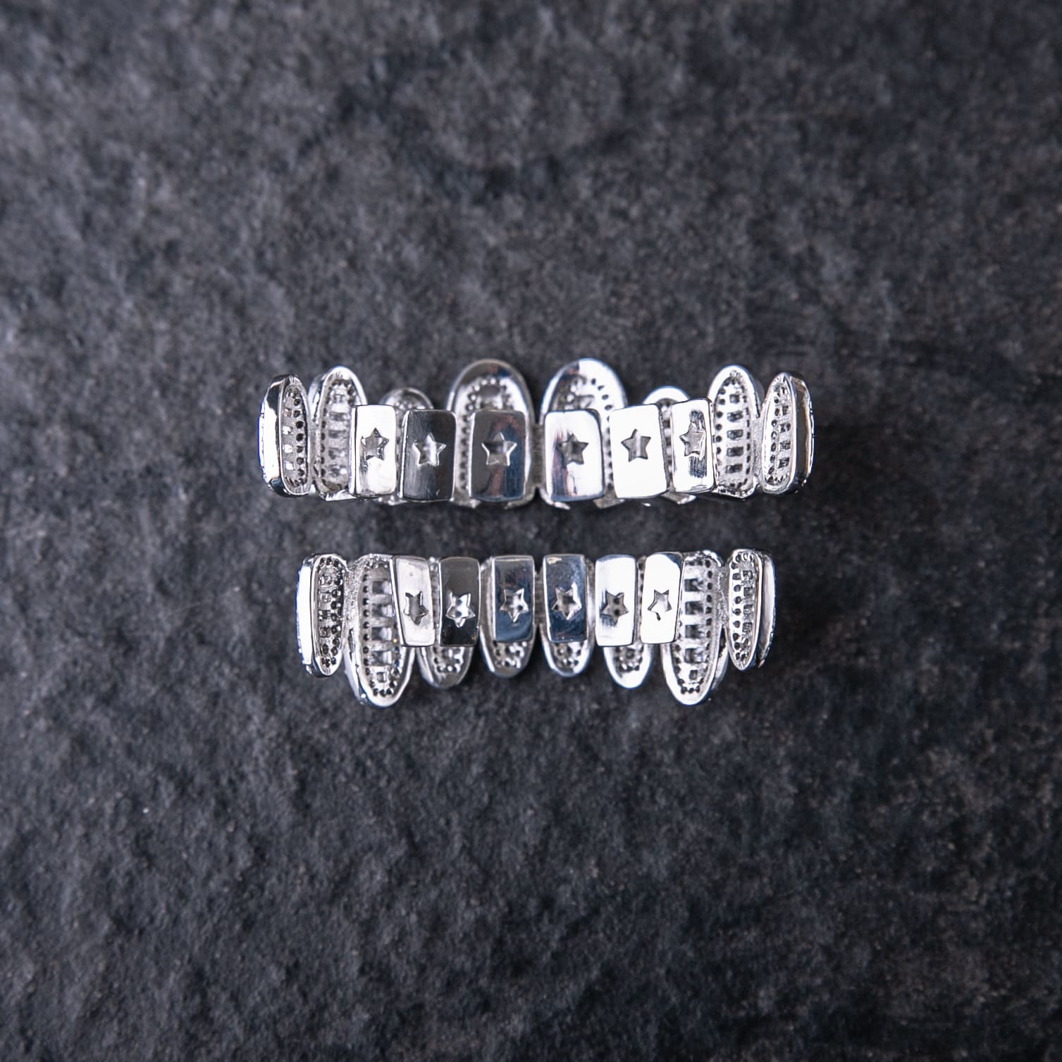 T方混鑲滿鑲牙套/銀色