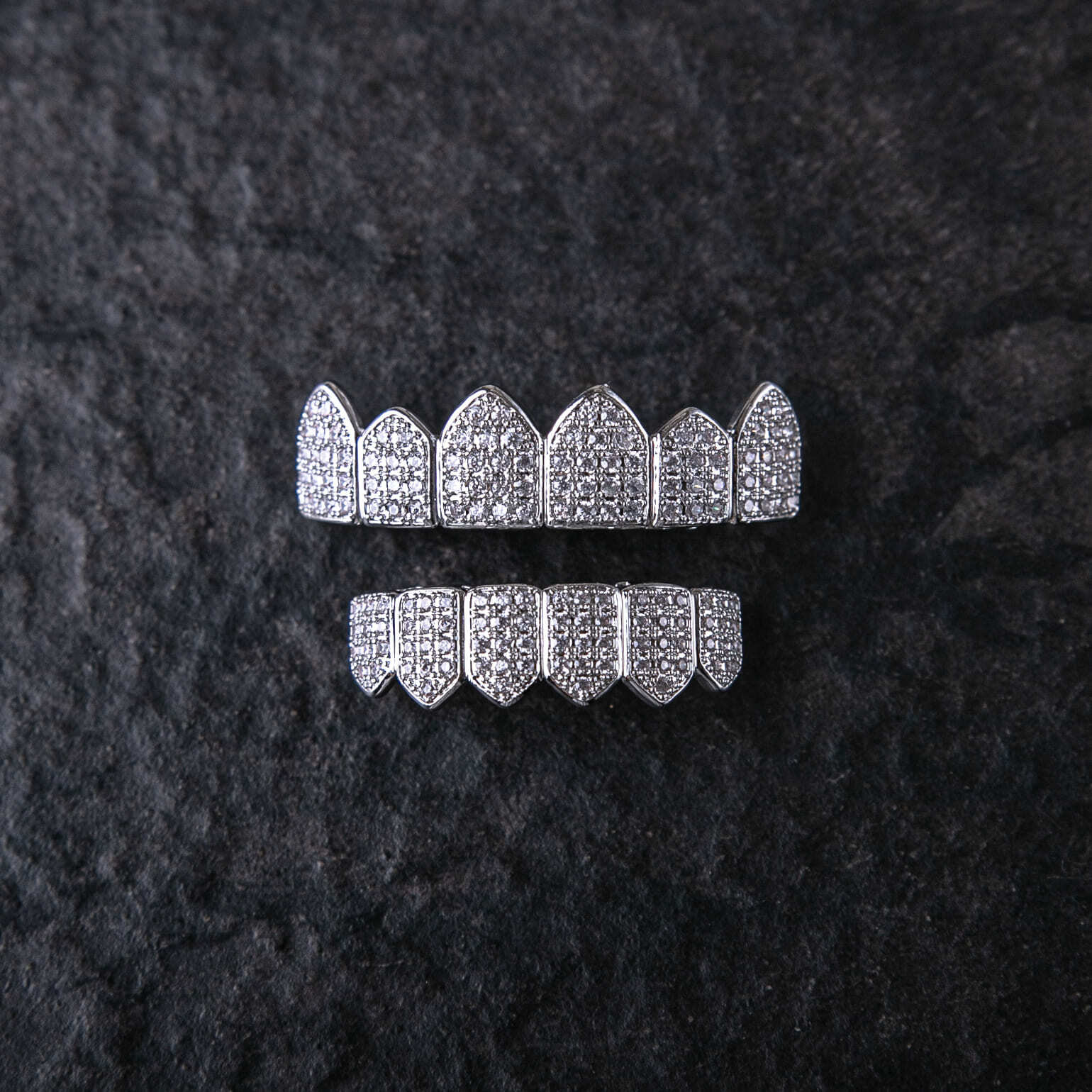 經典滿鑲牙套/銀色