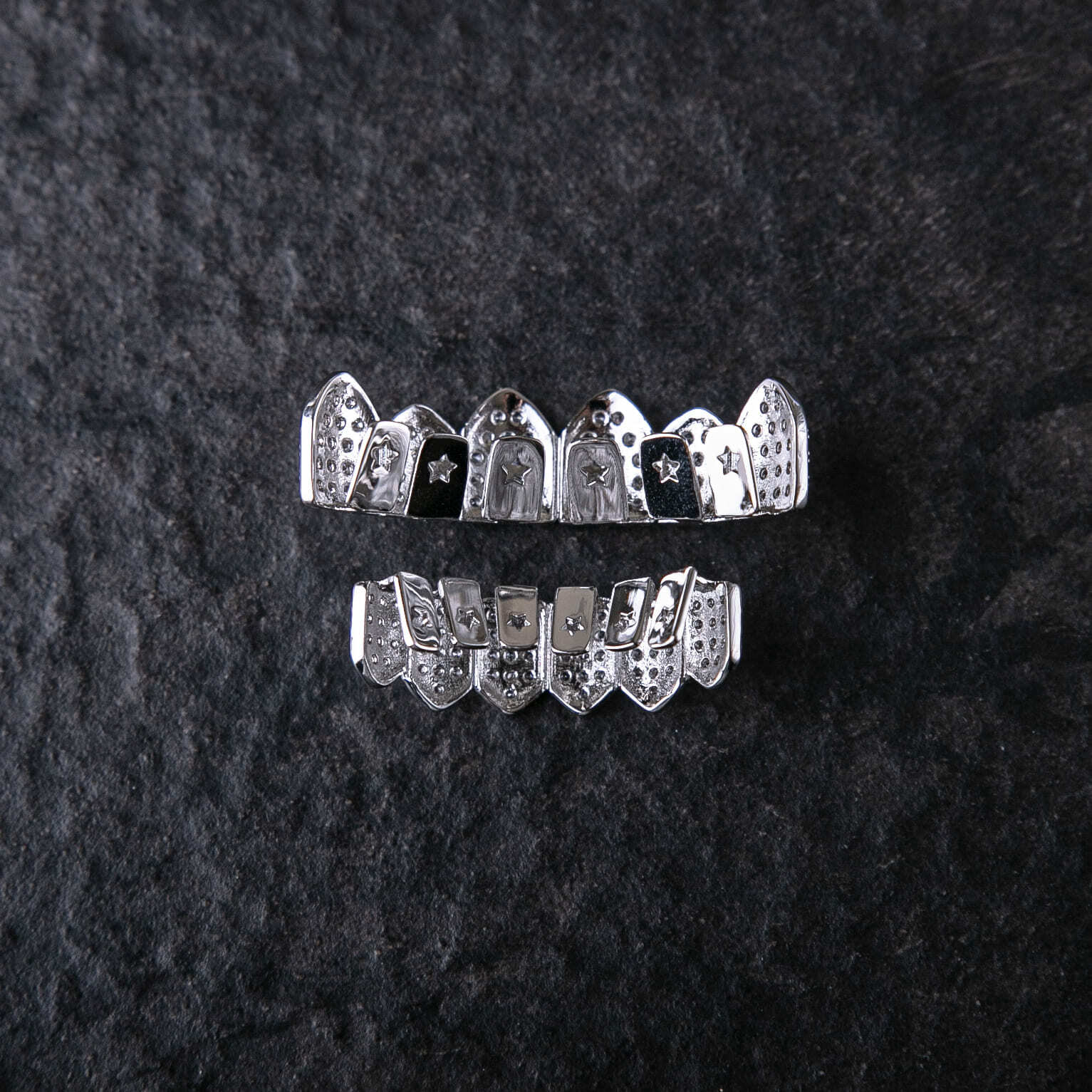 經典滿鑲牙套/銀色