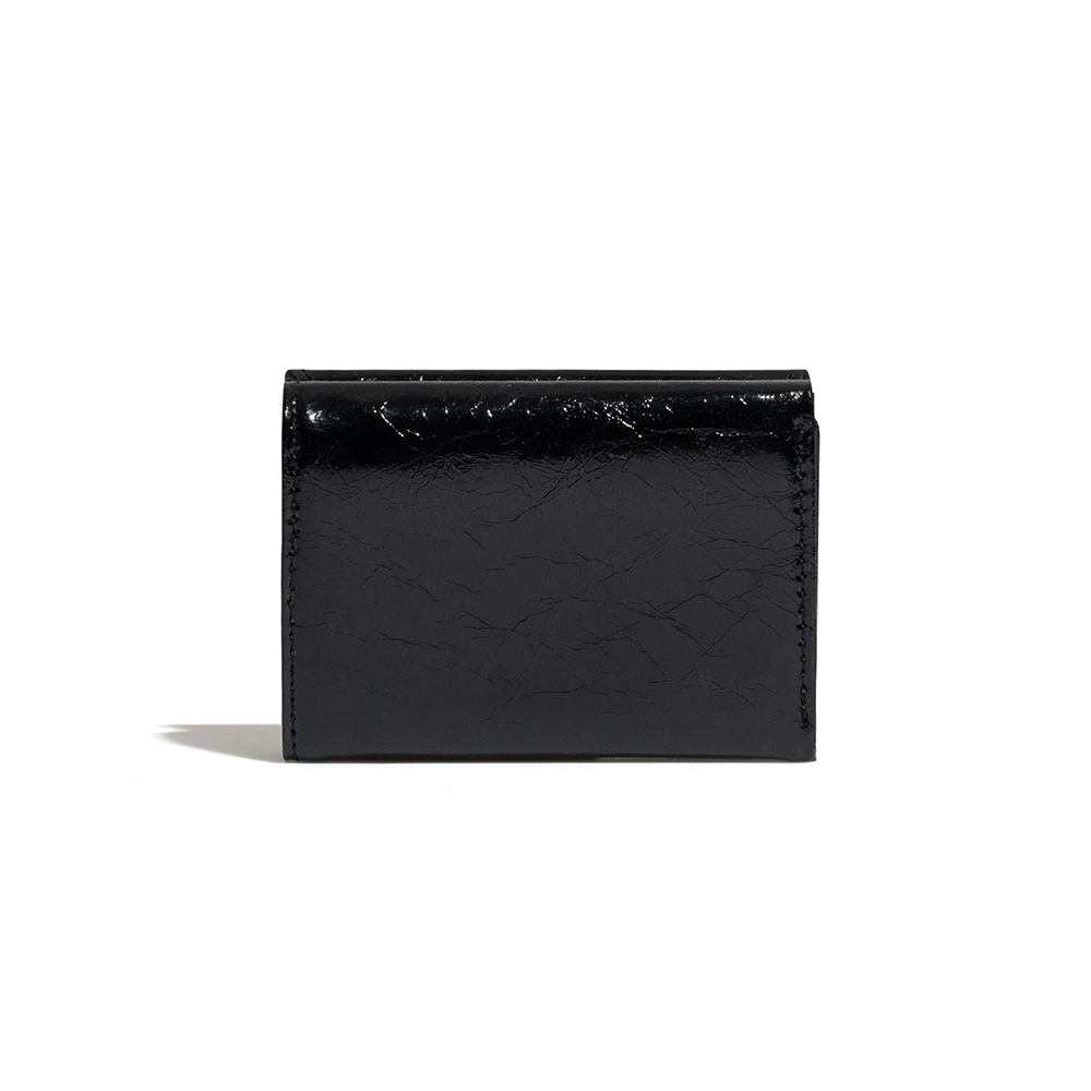 fennec - CRINKLE HALFMOON MINI WALLET - BLACK