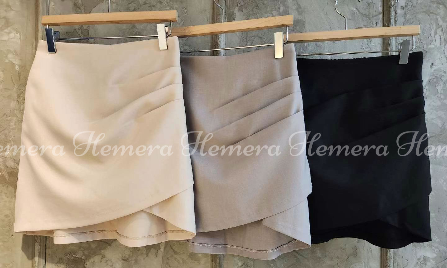 SK23S0721 摺摺西裝料開叉裙褲