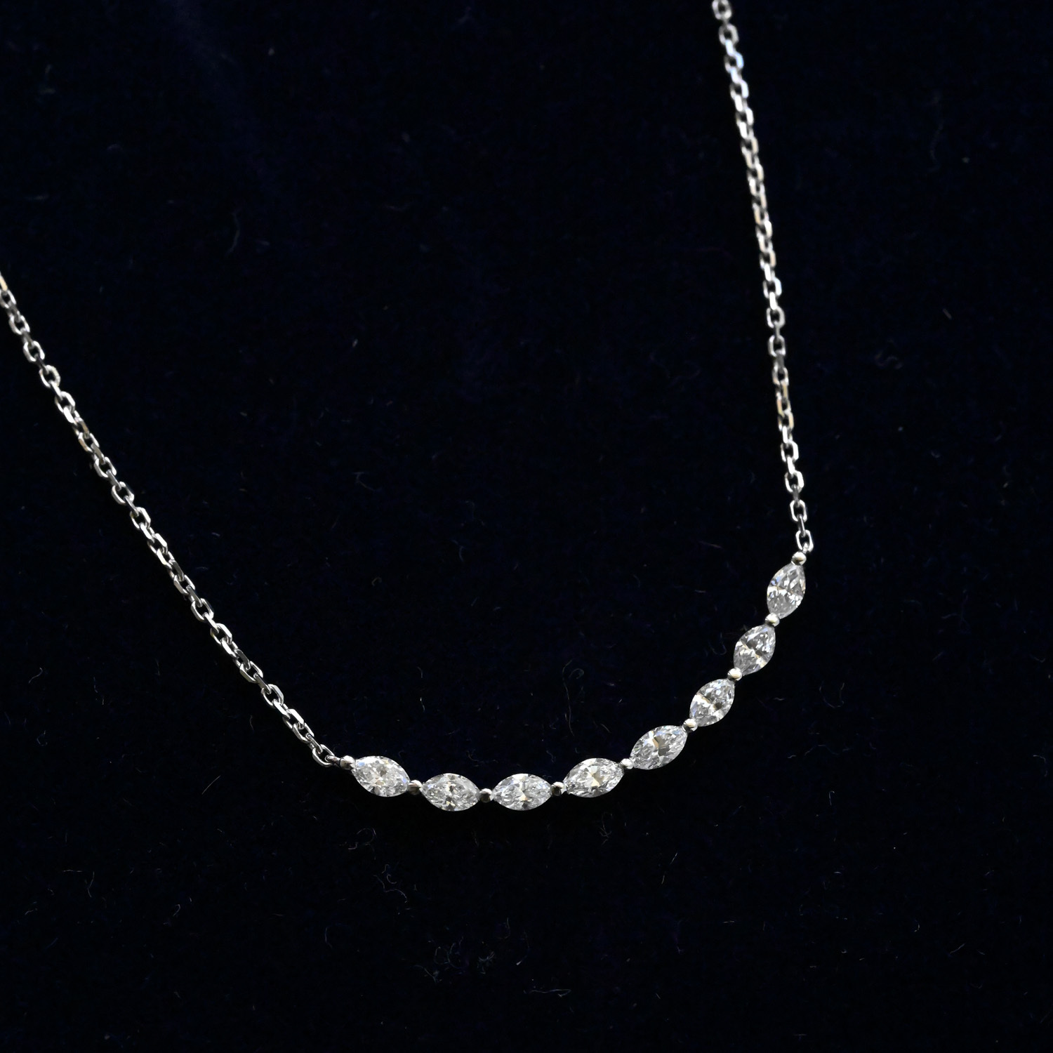 18K Smile Marquise Diamond Necklace