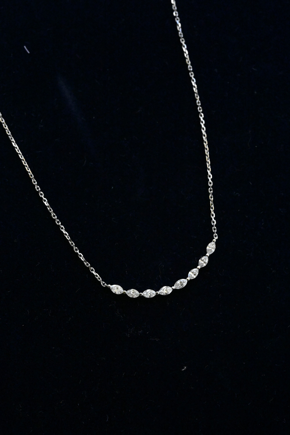 18K Smile Marquise Diamond Necklace