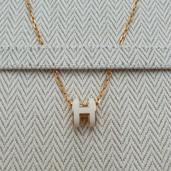 HERMES MINI POP H PENDANT / BLANC