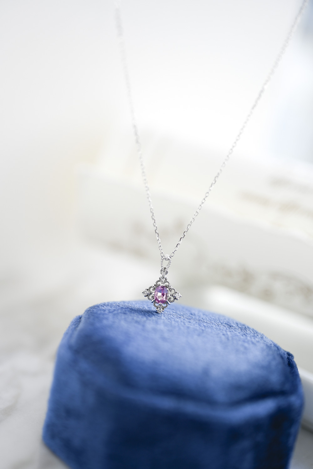18K Petite Sapphire Diamond Necklace