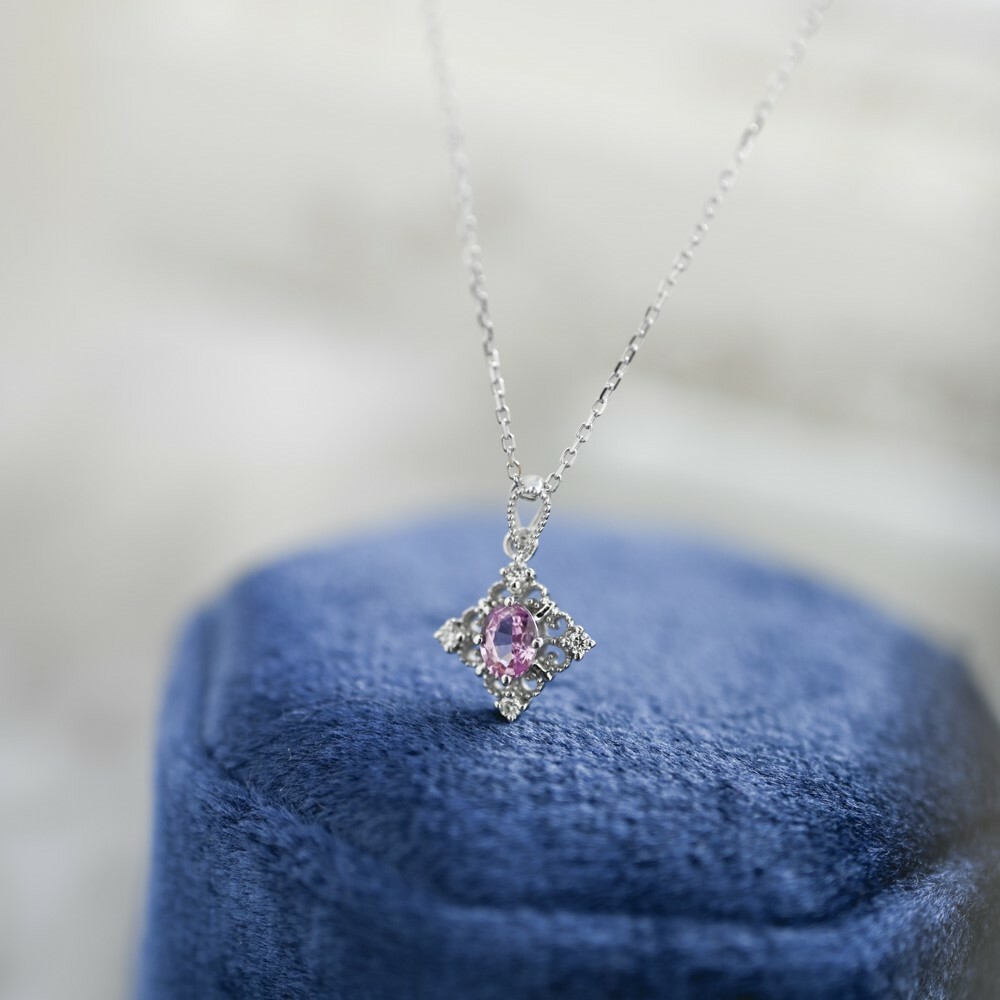 18K Petite Sapphire Diamond Necklace
